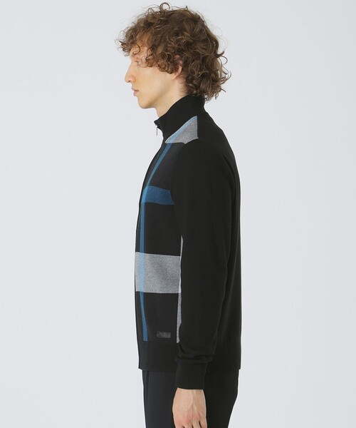 ブラックレーベルクレストブリッジ パネルチェック ジップアップ カーディガン L マルチカラー /SS ■OS メンズ BLACK LABEL CRESTBRIDGE カーディガン パネルチェックジップ