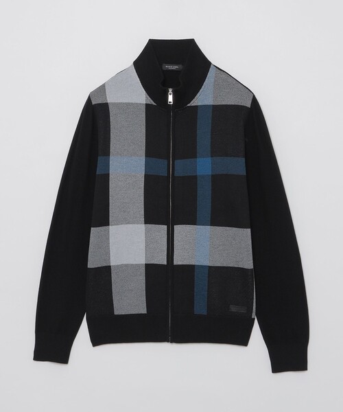 ブラックレーベルクレストブリッジ パネルチェック ジップアップ カーディガン L マルチカラー /SS ■OS メンズ BLACK LABEL CRESTBRIDGE カーディガン パネルチェックジップ
