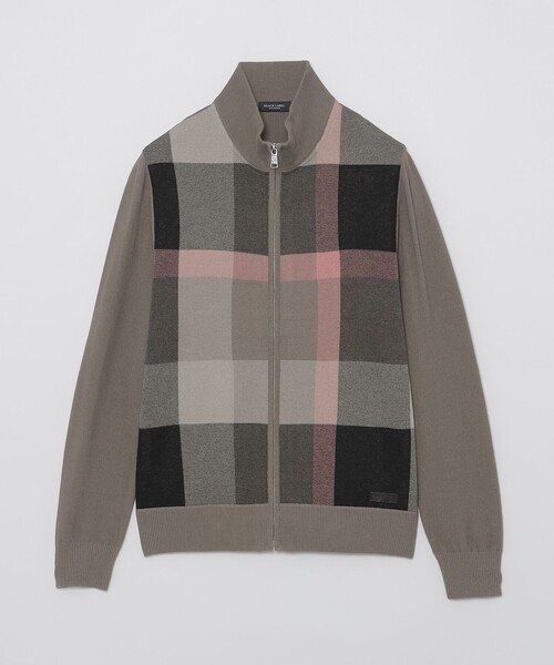 BLACK LABEL CRESTBRIDGE カーディガン パネルチェックジップ