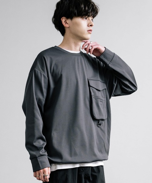 see see ドローコード付き ロングTシャツ　L see see ドローコード付き ロングTシャツ L see see ドロー