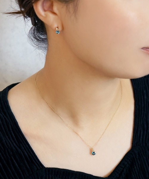 ネックレス K10 ロンドンブルートパーズネックレス シューティング 