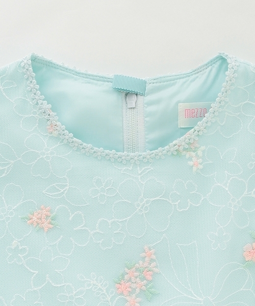 mezzo piano 花刺繍チュールレース　ワンピース　フォーマル　130 mezzo piano ワンピース 花刺繍チュールレース ワンピース キッズ 子供