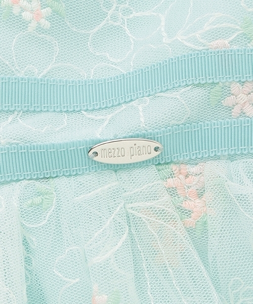 メゾピアノ刺繍チュールワンピース140 mezzo piano ワンピース 花刺繍チュールレース ワンピース キッズ 子供