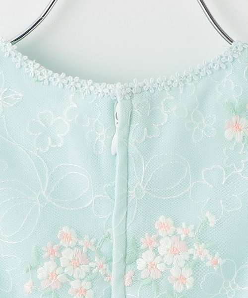 mezzo piano ワンピース 花刺繍チュールレース ワンピース キッズ 子供