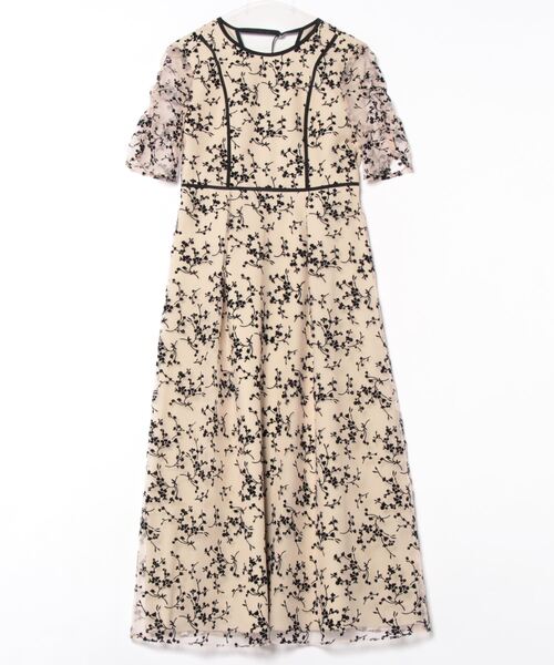 【美品】フロッキーパイピングドレス kaene 結婚式 サイズ38 カエン フロッキーパイピングドレス（ワンピース）｜kaene（カエン）の