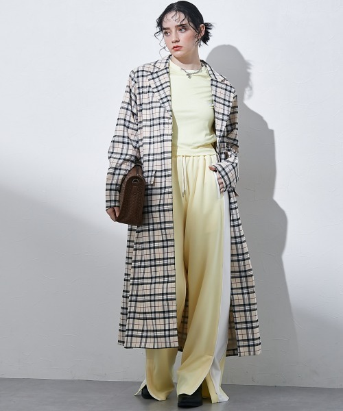 BOTTEGA生地マルニデザインスプリングチェック柄コート TTOL コート チェスターコート スプリングコート（チェック柄