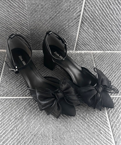 JUNYA WATANABE ブラック リボン付きパンプス one wayザッカ パンプス リボン付きパンプス : ZOZOTOWN Yahoo!店