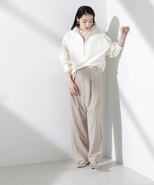 NANO universe パンツ トロストレッチレイヤードタックワイド