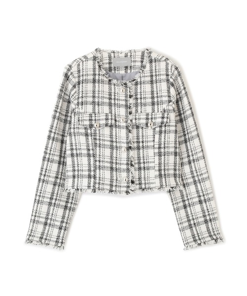 新品 JILLSTUART ジルスチュアート ノーカラーツイードジャケット