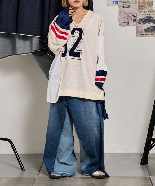 tシャツ etsintaリメイクフリルオーバーTEE レディース CIAOPANIC TYPY｜etsintaリメイクフリルオーバーTEE | Rakuten