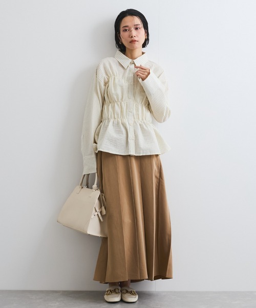 VICKY スカート ツイルプリーツスカート「手洗い可能
