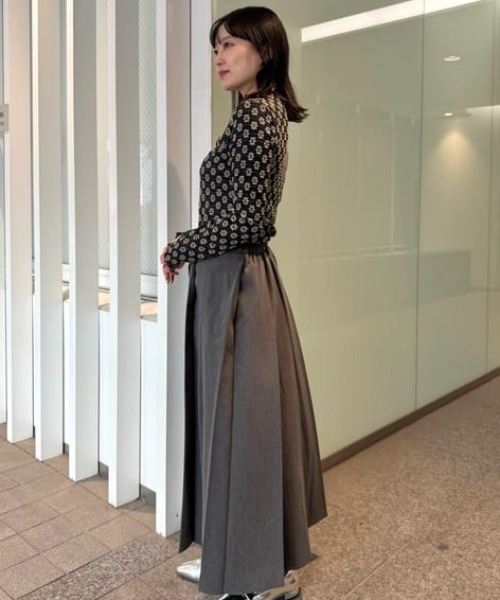 VICKY スカート ツイルプリーツスカート「手洗い可能