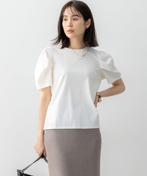 tシャツ GIZAコットンタックスリーブ Tシャツ レディース