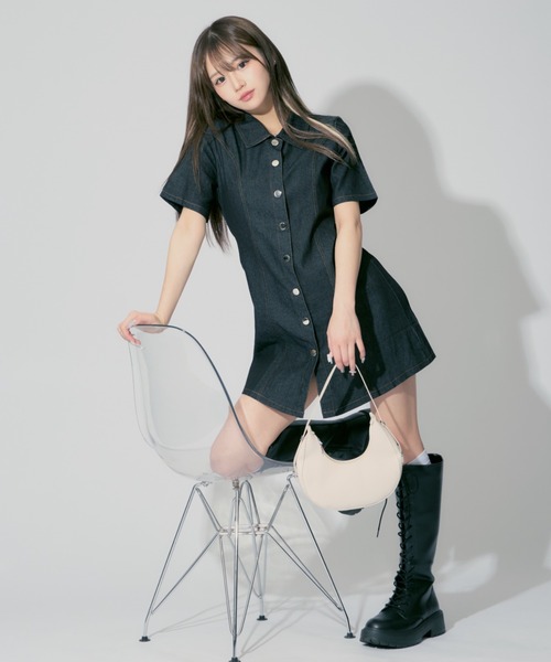 andmarry Heart stitch mini dress ミニワンピース ANDMARY】Heart stitch mini dress