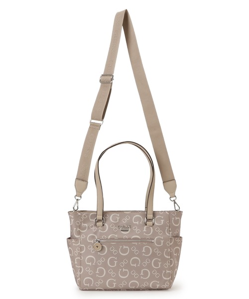 あ　お値下げ！GUESS トートバッグ モノグラム ポーチ付き！新品 GUESS ゲス バッグ BL788124 COAL インバッグ付き モノグラム