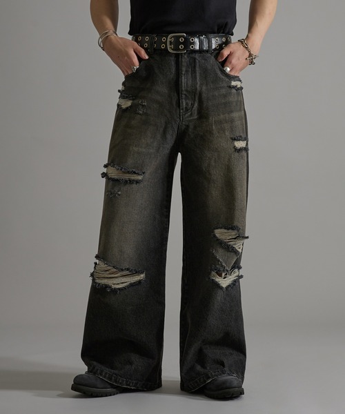 ANDER HUNK ジーンズ Damege Chemical Wash Denim/ダメージ