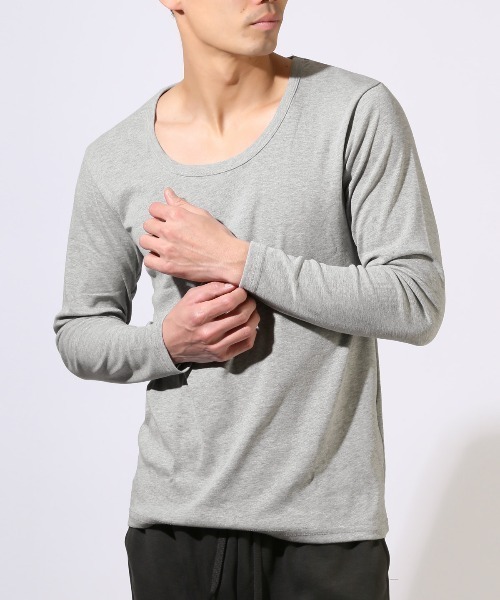 LUXSTYLE（ラグスタイル） tシャツ Uネック無地ロンT メンズ