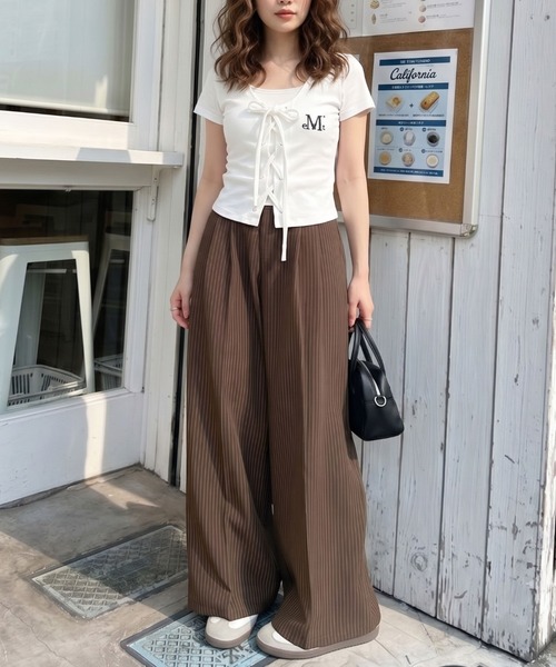 Ada. ワイドパンツ スラックス パンツ ピンストライプ ワイド