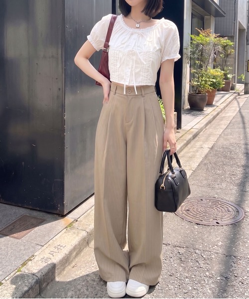 Ada. ワイドパンツ スラックス パンツ ピンストライプ ワイド