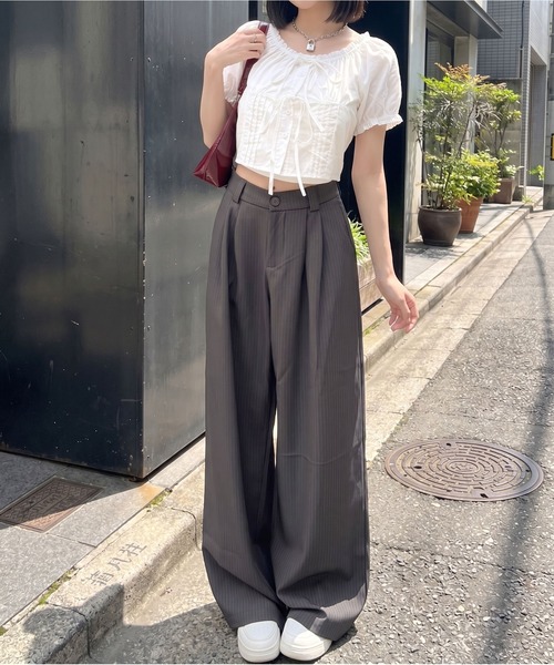 Ada. ワイドパンツ スラックス パンツ ピンストライプ ワイド