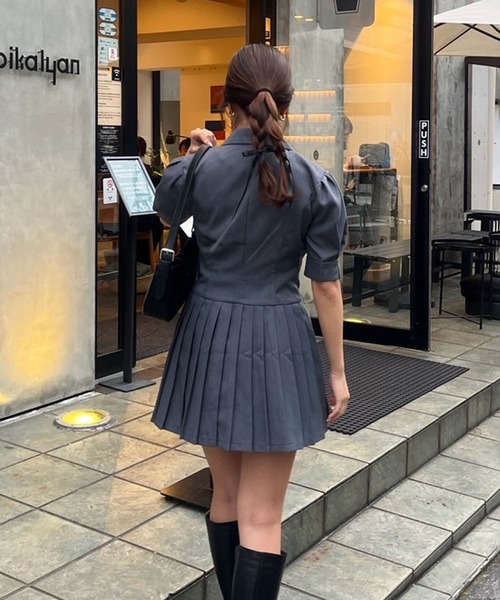 Shion チェリープリーツミニワンピース　OLIVE des OLIVE 大好評につき再販売】Shion チェリープリーツミニワンピース