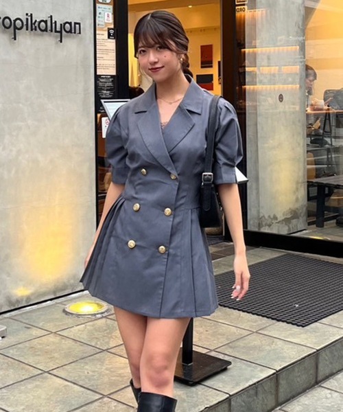 Shion チェリープリーツミニワンピース　OLIVE des OLIVE 大好評につき再販売】Shion チェリープリーツミニワンピース