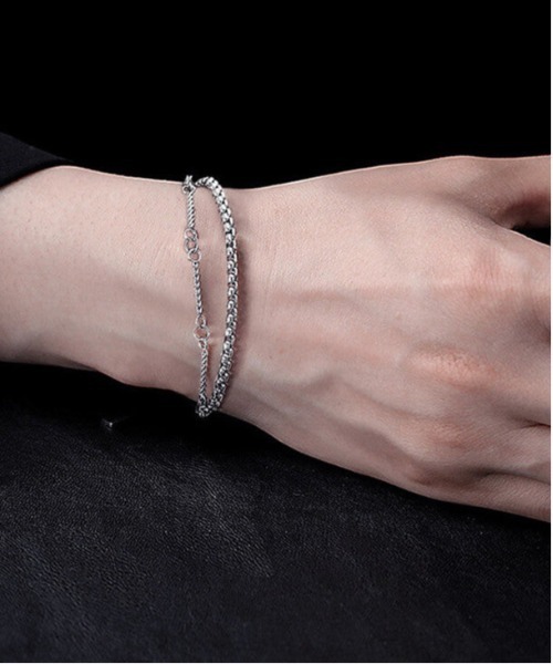 DOUBLE RL チェーンブレスレット DOUBLE RL チェーンブレスレット ステンレスブレスレット リンク