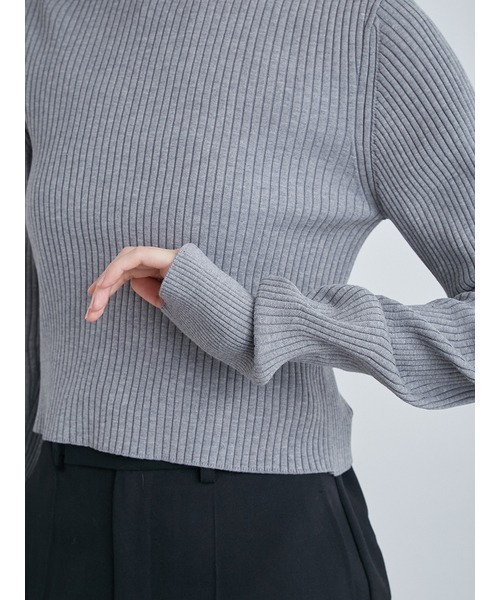 MIESROHE◆ニット・セーター(薄手)/FREE/レーヨン/BLK/無地/MWNT251004 ハーフZIP衿 ワッフルニット(ニット)｜トップス｜MIESROHE