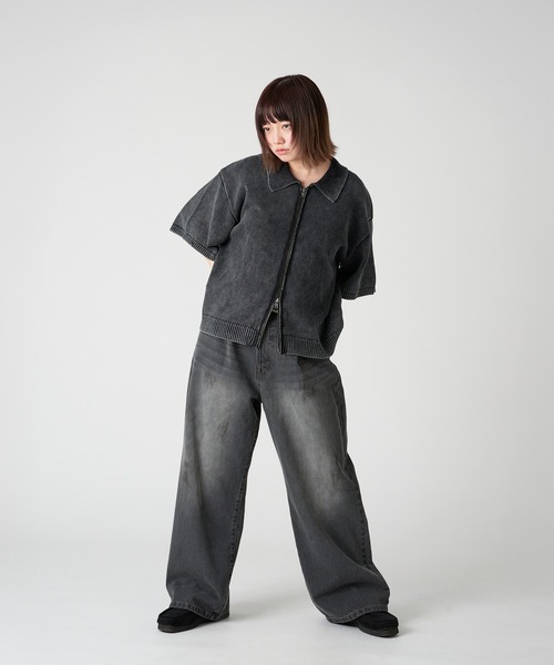 kutir シャツ VINTAGE LIKE DOUBLE ZIP KNIT SHIRT/ヴィンテージ