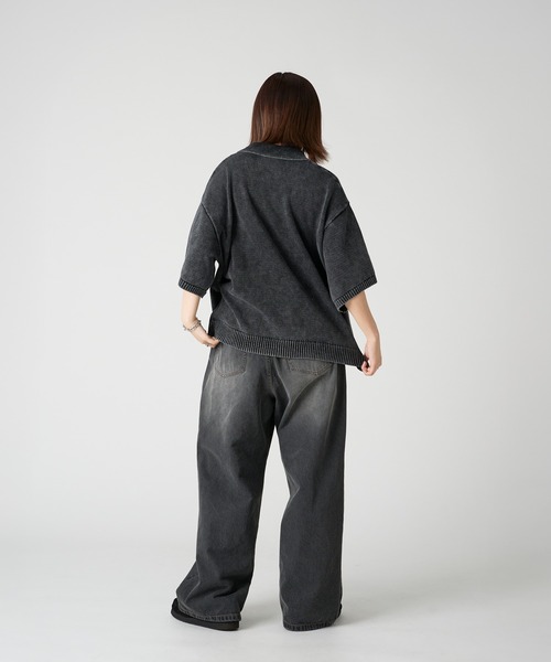 春夏新作モデル kutir シャツ VINTAGE LIKE DOUBLE ZIP KNIT SHIRT/ヴィンテージ トップス