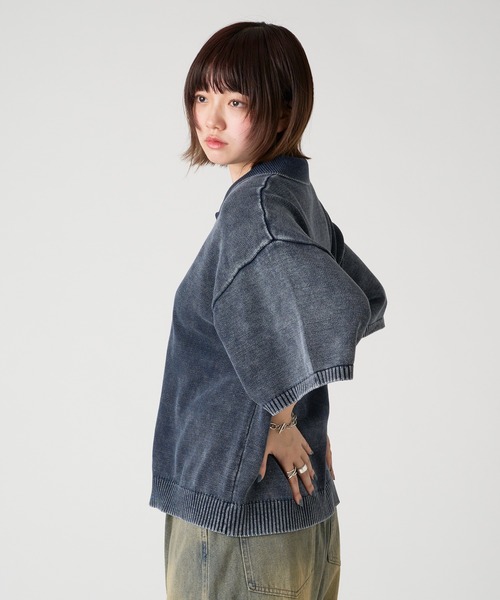 web限定❗️ジップスウェットライクニット COLLAGE GALLARDAGALANTE ニット セーター ジップスウェット