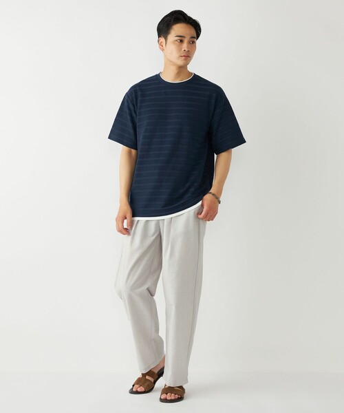 yasuRRL ボーダー ポケット Tシャツ XL ネイティブ SHIPS Colors tシャツ Colors:フェイクレイヤード ボーダー T