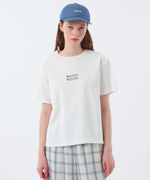 tシャツ ライティングロゴ刺しゅうTシャツ レディース