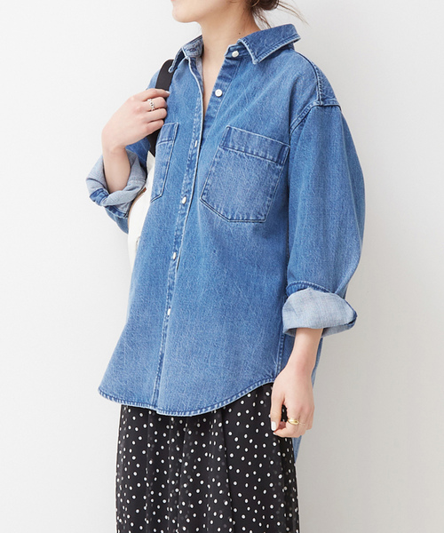 「U by SPICK&SPAN」 長袖シャツ FREE ネイビー レディース Spick＆Span 「Spick & Span」 長袖シャツ FREE ネイビー