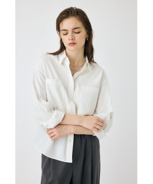 MOUSSY ディズニー MD EMBROIDERY ブラウス（ホワイト） MOUSSY ブラウス シャツ STRIPE COLOR レディース : ZOZOTOWN