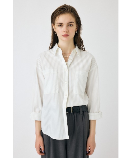 moussy ブラウス ホワイト 白 s MOUSSY ブラウス シャツ STRIPE COLOR レディース : ZOZOTOWN