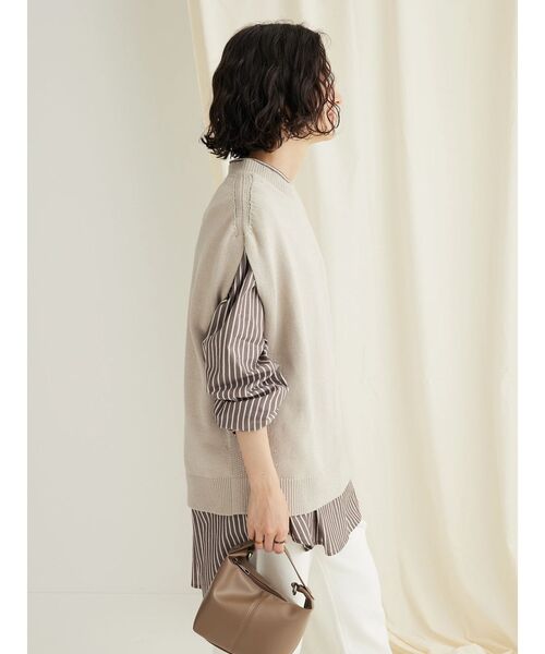 「CRAFT STANDARD BOUTIQUE」 ノースリーブニット FREE グレイッシュベージュ レディース_画像4
