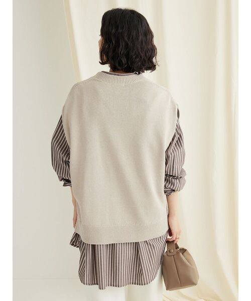 「CRAFT STANDARD BOUTIQUE」 ノースリーブニット FREE グレイッシュベージュ レディース_画像5