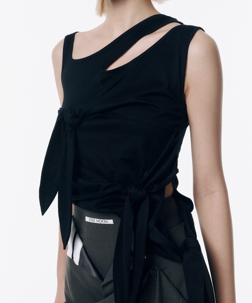 tシャツ CUTTING RIBBON TOPS/カッティングリボントップス レディース JOSE MOON tシャツ CUTTING RIBBON TOPS/カッティングリボン