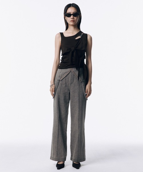 tシャツ CUTTING RIBBON TOPS/カッティングリボントップス レディース JOSE MOON tシャツ CUTTING RIBBON TOPS/カッティングリボン