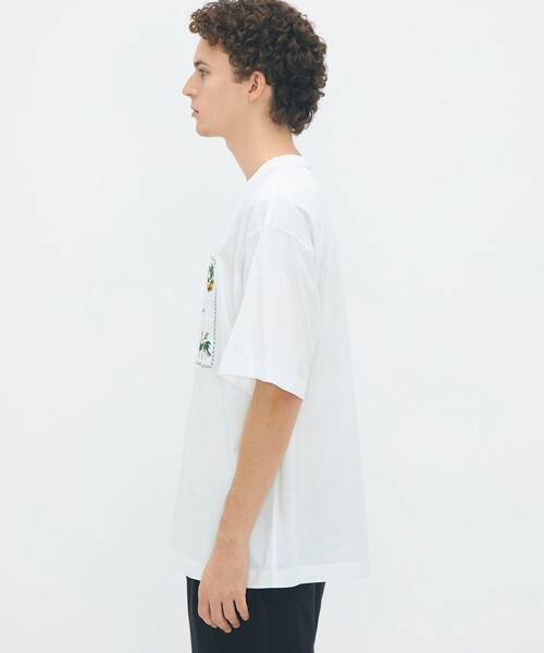 tシャツ CABaN スビンコットン GREEN SHOWERプリントTシャツ メンズの画像