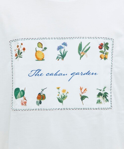 tシャツ CABaN スビンコットン GREEN SHOWERプリントTシャツ メンズの画像