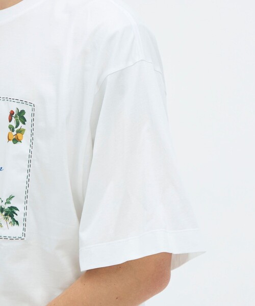 tシャツ CABaN スビンコットン GREEN SHOWERプリントTシャツ メンズの画像
