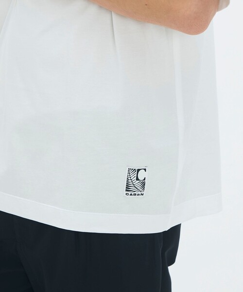 tシャツ CABaN スビンコットン GREEN SHOWERプリントTシャツ メンズの画像