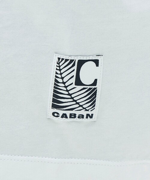 tシャツ CABaN スビンコットン GREEN SHOWERプリントTシャツ メンズの画像