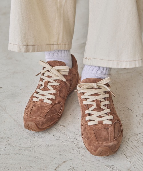 MOHI（モヒ） スニーカー ナチュラルスエードレースアップスニーカー