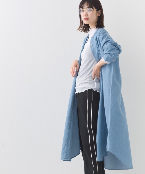 トップス omame OMNES（オムネス） tシャツ カットジョーゼットガゼット裾ラウンドプル