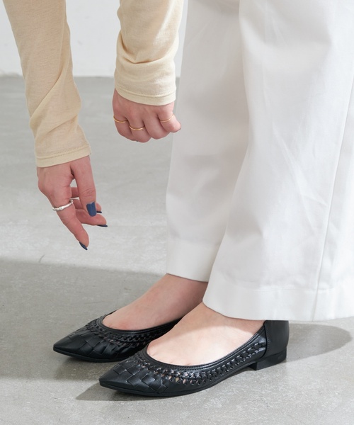 「LE TALON」 フラットパンプス 22cm シルバー レディース