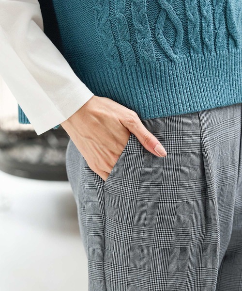 Honeys（ハニーズ） スラックス パンツ 「抗菌防臭」総柄テーパード