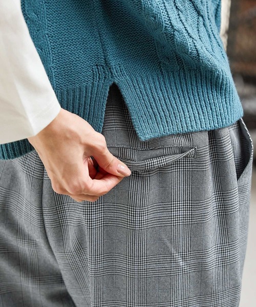 Honeys（ハニーズ） スラックス パンツ 「抗菌防臭」総柄テーパード